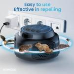 Ultrasonic Rodent Repellent Plug in, Indoor Pest Control for Mice Squirrel Rat Roach Spider Repelling, Electronic Plug in for House Kitchen Garage Basement with Mouse and Rat Repeller