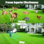 Solar Ultrasonic Animal Repellent, Deer Repellent Devices Waterproof, Cat Repellent Outdoor with Motion Detection Squirrel Skunk Rabbit Dog Raccoon Bird Deterrents Animal Repeller for Yard, 1 Pack