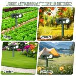 Solar Ultrasonic Animal Repellent, Deer Repellent Devices Waterproof, Cat Repellent Outdoor with Motion Detection Squirrel Skunk Rabbit Dog Raccoon Bird Deterrents Animal Repeller for Yard, 1 Pack