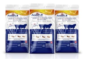 Champion USA JustiFLY Feedthrough Cattle Fly Control | Non-Toxic Larvicide. Controls All Four Fly Species That Affect Cattle. Over 50 Million Head Treated (3 Pack)