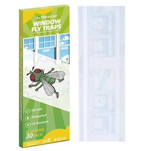 Kensizer 30-Pack Window Fly Traps for Indoors, Paper Sticky Strips, Fly Catcher Clear Windows Trap for Home, House Fly Killer Lady Bug Traps