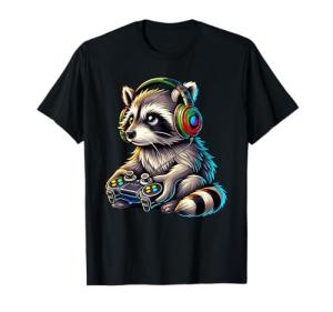 Gaming Raccoon Video Games Raccoon Lovers Gamers Boys Men T-Shirt