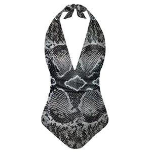 Cumagical Black Snake Print Modest Swimwear for Women One Piece Women Bathing Suits One Piece Tummy Control Swim Suit Women's