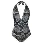 Cumagical Black Snake Print Modest Swimwear for Women One Piece Women Bathing Suits One Piece Tummy Control Swim Suit Women's