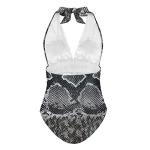 Cumagical Black Snake Print Modest Swimwear for Women One Piece Women Bathing Suits One Piece Tummy Control Swim Suit Women's