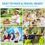 Mosquito Repellent Outdoor Patio, Bug Repellent Outdoor Portable Insect Repeller Rechargeable Mosquito Deterrent Device Camping Hiking (Black, 2 Refills)