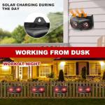 4 Pack Upgraded Solar Nocturnal Animal Repeller,Outdoor Animal Repellent Device with Night Lights for Chicken Coop,Farm,Coyote Deterrent for Fox,Skunk,Raccoon etc.