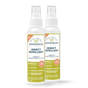 Wondercide - Mosquito, Tick, and Insect Repellent with Natural Essential Oils - DEET-Free Bug Spray and Killer - Safe for Family - Lemongrass 2-Pack of 4 oz Bottle