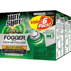 Hot Shot Fogger With Odor Neutralizer 6 Count-2 Ounce Cans (2 Pack), Controls Heavy Insect Infestations