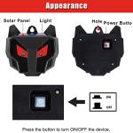Phosooy Solar Animal Repellent, Set of 4 Predator Eyes Animal Deterrent Sentinels with Red LED Blinking Lights Drive Away Raccoon, Deer, Skunk, Cat, Coyote from Yard Farm and Chicken Coops