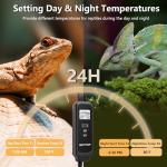 8.5-Inch Day/Night Thermostatic Reptile Heat Lamp with 150W Ceramic Heat Emitter (Non-Light Emitting) - Heat Lamp Temperature Controller for Bearded Dragons, Snakes & Lizard, E26