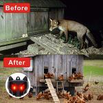 Phosooy Solar Animal Repellent, Set of 4 Predator Eyes Animal Deterrent Sentinels with Red LED Blinking Lights Drive Away Raccoon, Deer, Skunk, Cat, Coyote from Yard Farm and Chicken Coops
