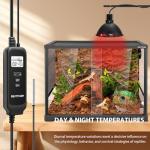 8.5-Inch Day/Night Thermostatic Reptile Heat Lamp with 150W Ceramic Heat Emitter (Non-Light Emitting) - Heat Lamp Temperature Controller for Bearded Dragons, Snakes & Lizard, E26