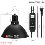 8.5-Inch Day/Night Thermostatic Reptile Heat Lamp with 150W Ceramic Heat Emitter (Non-Light Emitting) - Heat Lamp Temperature Controller for Bearded Dragons, Snakes & Lizard, E26