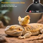 8.5-Inch Day/Night Thermostatic Reptile Heat Lamp with 150W Ceramic Heat Emitter (Non-Light Emitting) - Heat Lamp Temperature Controller for Bearded Dragons, Snakes & Lizard, E26