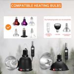 8.5-Inch Day/Night Thermostatic Reptile Heat Lamp with 150W Ceramic Heat Emitter (Non-Light Emitting) - Heat Lamp Temperature Controller for Bearded Dragons, Snakes & Lizard, E26