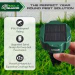 Mole Repellent Solar Powered Ultrasonic, Waterproof Solar Groundhog Repeller Snake & Gopher Deterrent, Spike to Get Rid of Burrowing Rodents, Vole Repellent, Pest Control for Lawn & Garden 4 Pack