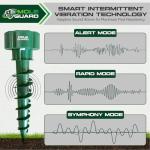 Mole Repellent Solar Powered Ultrasonic, Waterproof Solar Groundhog Repeller Snake & Gopher Deterrent, Spike to Get Rid of Burrowing Rodents, Vole Repellent, Pest Control for Lawn & Garden 4 Pack