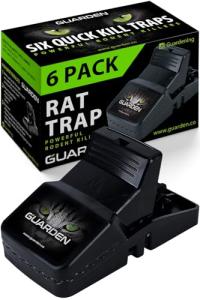 Rat Trap Six Pack - Indoor and Outdoor Traps for Mice, Voles, Rats, Chipmunks - Easy to Set, Powerful Snap, Quick Kill - by Guarden