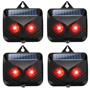 2025 4PACK Solar Nocturnal Animal Repeller Predator Control Light Coyote Repellent Devices with LED Lights Outdoor Night Guard Animal Predator Repellent for Deer,Cat,Coyote from Yard Farm&Chicken Coop