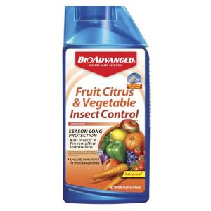 BIOADVANCED 701520A Fruit, Citrus & Vegetable Insect Control for Edible Gardening Concentrate, 32-Ounce