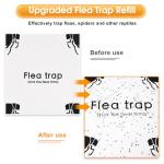Flea Trap 2 Packs – Premium Flea Traps for Inside Your Home – Natural and Child-Friendly Light Trap for Indoor with Natural Glue Discs Refills and LED Lightbulb