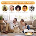 Flea Trap 2 Packs – Premium Flea Traps for Inside Your Home – Natural and Child-Friendly Light Trap for Indoor with Natural Glue Discs Refills and LED Lightbulb