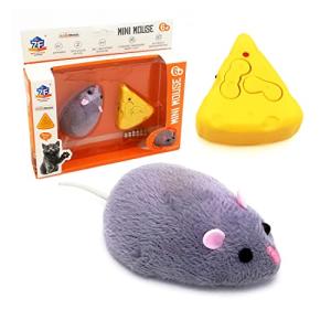 Gosyfeti Remote Control Mouse Toy, Electric RC Rat Animal, for Prank Joke Trick, Cat Playing, Kid's Children's Funny Birthday (Grey)