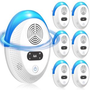 Seozio Ultrasonic Pest Repeller Indoor, Mouse Repellent, Pest Control, Pest Repellent for Home,Kitchen, Office, Warehouse, Hotel 6 Packs
