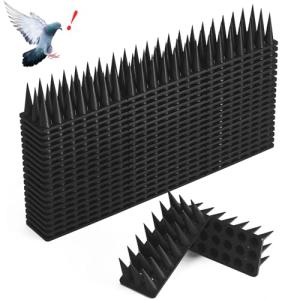 CIIC Bird Spikes, 20 Pack Pigeon Squirrel Raccoon Cat Deterrent Spike Outside Anti Birds Defender Outdoor to Keep Robin Away Roof Fence Window Nest 18.7 Feet(5.7m), Black