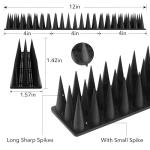 CIIC Bird Spikes, 20 Pack Pigeon Squirrel Raccoon Cat Deterrent Spike Outside Anti Birds Defender Outdoor to Keep Robin Away Roof Fence Window Nest 18.7 Feet(5.7m), Black