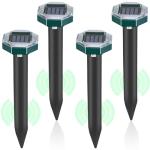 Mole Repellent Solar Powered, Ultrasonic Mole Deterrent Stakes, Sonic Spikes Repeller Snake Groundhog Vole Gopher Repellent for Lawns Garden Yard