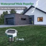 Mole Repellent Solar Powered, Ultrasonic Mole Deterrent Stakes, Sonic Spikes Repeller Snake Groundhog Vole Gopher Repellent for Lawns Garden Yard