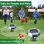 Mole Repellent Solar Powered, Ultrasonic Mole Deterrent Stakes, Sonic Spikes Repeller Snake Groundhog Vole Gopher Repellent for Lawns Garden Yard
