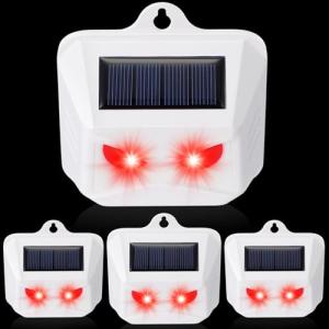 Qualirey 4 Pack Solar Control Light Nocturnal Animal Repeller Outdoor Deterrent Devices Light Sensor Animal Repellent for Skunk Deer Coyote Fox Raccoon Cat Garden Yard Farm Chicken Coop