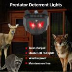 X-octenol Solar Powered Outdoor Racoon Repellent Devices with Flashing Lights, Waterproof Coyote Deterrent Device Energy-Efficient Chicken Coop Predator Protection Scare Away Noctunal Animals