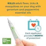 Only Natural Pet Flea and Tick Control for Large Breed Dogs (Over 40 lbs) - EasyDefense Flea & Tick Herbal Squeeze-On Drops - 3 Month Supply (L Sqz.)