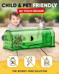 Motel Mouse Humane No Kill Live Catch and Release Mouse Traps, Reusable with Cleaning Brush - 4 Pack