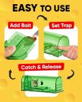 Motel Mouse Humane No Kill Live Catch and Release Mouse Traps, Reusable with Cleaning Brush - 4 Pack