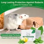 Pest Rodent Repellent, 24 Pack Peppermint Oil for Mice, Mouse, Rats, Spider, Roach, Ant, Bugs, Squirrel, Insect Control Indoor & Outdoor, Natural Mouse Deterrent Replace Traps Family & Pet Safe