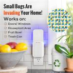 Mosalogic Fruit Fly Traps for Indoors Gnat Trap for House Indoor- 600 Sqft Protection Area UV Fly Insect Trapper for Fruit Flies，Gnat，Mosquito，and Other Flying Insect Plug in Bug Killer White