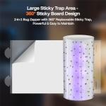 Zapiie Fly Trap Indoor, Plug-in Flying Insect Trap, Fruit Fly Traps for Indoors with Dual Band Powerful Mosquito Control UV Light and 5 Replaceable 360° Sticky Glue Boards