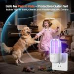 Zapiie Fly Trap Indoor, Plug-in Flying Insect Trap, Fruit Fly Traps for Indoors with Dual Band Powerful Mosquito Control UV Light and 5 Replaceable 360° Sticky Glue Boards