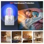 Zapiie Fly Trap Indoor, Plug-in Flying Insect Trap, Fruit Fly Traps for Indoors with Dual Band Powerful Mosquito Control UV Light and 5 Replaceable 360° Sticky Glue Boards