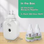 Ddrihlees Mosquito Repeller, Electronic Mosquito Repellent Plug in Indoor Use, Includes 2-Pack 280 Hr Repellent Refills, No Candles or Flames, DEET-Free, for Home, Bedroom, Office, Kitchen (White)