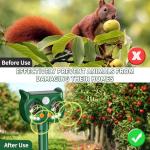 2 Pack 2025 Upgraded Solar Ultrasonic Animal Repellent Outdoor – Motion Activated Deer, Squirrel, Cat, Raccoon, Dog & Bird Deterrent with Multi-Frequency LED Strobe & Ultrasonic Sweep for Yard Garden
