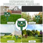 2 Pack 2025 Upgraded Solar Ultrasonic Animal Repellent Outdoor – Motion Activated Deer, Squirrel, Cat, Raccoon, Dog & Bird Deterrent with Multi-Frequency LED Strobe & Ultrasonic Sweep for Yard Garden