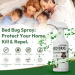 Bed Bug Killer Spray, 16oz Natural Plant-Based Bedbug Pest Sprays, Non-Toxic Bedbug & Dust Mite Treatment, Effectively Kills Bed Bugs, Mites & Eggs