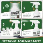 Bed Bug Killer Spray, 16oz Natural Plant-Based Bedbug Pest Sprays, Non-Toxic Bedbug & Dust Mite Treatment, Effectively Kills Bed Bugs, Mites & Eggs