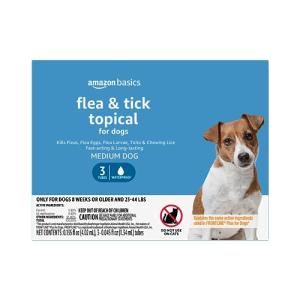 Amazon Basics Flea and Tick Topical Treatment for Medium Dogs (23-44 Pounds), 3 Count (Previously Solimo)